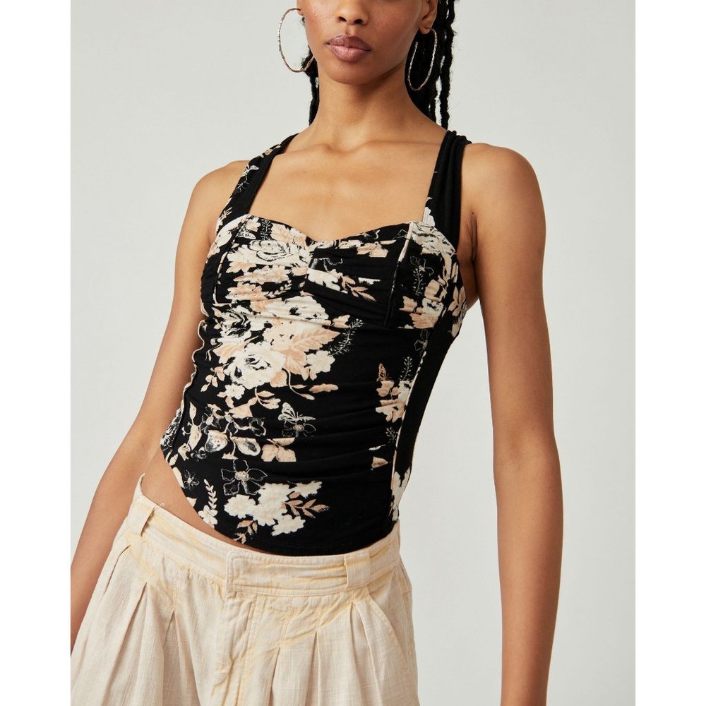 ☀️2/$29 sale! FREE PEOPLE Ginger Snap Top / Black Combo